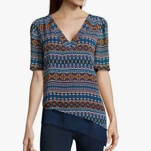 ❤️3X20 STYLUS Women’s Asymmetric Hem Print Top | M
